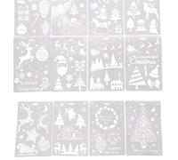 Lot de 12 pochoirs de peinture de Noël en PET pour enfants, graffiti, dessin, scrapbooking, projet d'enveloppe