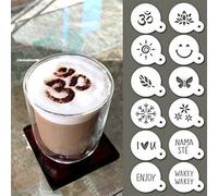 Lot De 12 Pochoirs Pour Cappuccino - Diamètre 8,5 Cm - Qbix