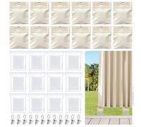 Lot de 12 poids de rideaux d'extérieur - Sacs de lestage avec clips métalliques pour le vent, rideaux lourds - Accessoires à bas lesté pour terrasse, tonnelle, pergola, porche, cabane, jardin, maison