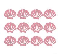 Lot de 12 poignées de bain antidérapantes en PEVA avec dos solide - Transparent/rose/bleu - 9 x 7 cm - Pour douche, baignoire et piscine - Rose