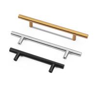 Lot de 12 poignées de placard en acier inoxydable à double trou pour armoire et tiroir de cuisine (centres de trous de 64 à 224 mm)