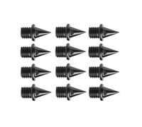 Lot de 12 pointes de rechange pour chaussures de course en alliage d'aluminium de carbone 7 mm de long et 5 mm de diamètre de filetage pour pistes synthétiques de cross-country - Noir