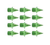 Lot de 12 pointes de rechange pour chaussures de course en alliage d'aluminium et de carbone - 7 mm de long et 5 mm de diamètre - Pour pistes synthétiques de cross-country - Vert