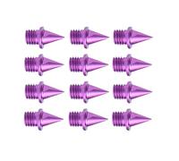 Lot de 12 pointes de rechange pour chaussures de course en alliage d'aluminium et de carbone - 7 mm de long et 5 mm de diamètre de filetage - Violet