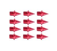 Lot de 12 pointes de rechange pour chaussures de course en alliage d'aluminium et de carbone - 7 mm de long et 5 mm de diamètre - Pour pistes synthétiques de cross-country - Rouge