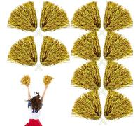 Lot de 12 pompons de pom-pom girl : pompons de sport pom-pom girl pom girl, adaptés pour les événements sportifs, les jeux de ballon, les danses, les fêtes de carnaval, or