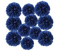 Lot de 12 pompons en papier de soie à suspendre - 25,4 cm - 30,5 cm - Bleu roi