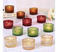 Lot de 12 Porte-Bougies en Verre pour Mariage Dîner Romantique Centres De Table Décoration pour La Maison Fêtes Rebord De Fenêtre Décoration De Enterrement De Vie De Jeune Fille