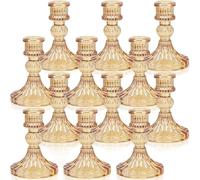 Lot de 12 Porte-Bougies en Verre pour Mariage Dîner Romantique Centres De Table Décoration pour La Maison Fêtes Rebord De Fenêtre Décoration De Enterrement De Vie De Jeune Fille