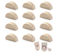 Lot de 12 porte-cartes en bois pour numéro de table, design semi-circulaire, pour mariage, banquet, réception, anniversaire, fête