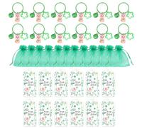 Lot de 12 porte-clés colorés en forme de cœur de cochon porte-bonheur avec sacs cadeaux faits à la main Souvenirs élégants Accessoires de festival irlandais Ornement de festival irlandais