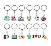 Lot de 12 porte-clés de football avec thèmes de football assortis y compris l'action du joueur et la célébration des buts pour un transport quotidien et l'affichage