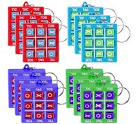 Lot de 12 porte-clés Tic Tac Toe - Jouet éducatif - Convient pour anniversaire, porte-clés en plastique, petit cadeau d'anniversaire pour enfants âgés de 8 à 12 ans - Mini sac à dos