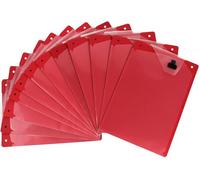 Lot de 12 porte-documents A4 en plastique polypropylène incassable avec pochette pour clés de voiture, rouge