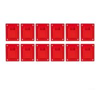 Lot de 12 porte-outils en plastique rouge et support de batterie pour perceuse sans fil ou outil électrique 18 V, support de rangement sécurisé avec vis pour organiser l'espace d'atelier ou de garage