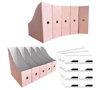 Lot de 12 porte-revues en carton de qualité supérieure - Rose - Rangement pour magazines - Grand volume - Pour bureau