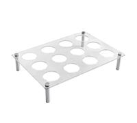 Lot de 12 porte-œufs en acrylique transparent, multi-usages, empilables, pour comptoir de cuisine, armoire, étagère, maison, restaurant, 24 x 17 x 5 cm