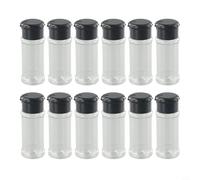Lot de 12 pots à épices en plastique de 100 ml avec couvercles, bouteilles d'assaisonnement rondes et portables, pour épices, poivrons, sel