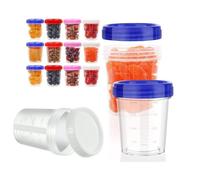 Lot de 12 Pots à Sauce Plastique avec Couvercle, 120ML Petite Boîte Plastique Alimentaire Gradué, Boîte de Conservation Transparente Avec Couvercle