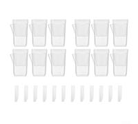 Lot de 12 pots carrés en plastique auto-arrosant avec double paroi transparente pour la propagation des plantes d'intérieur (grande taille)