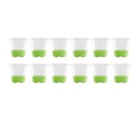 Lot de 12 pots de pépinière transparents avec base en silicone pour applications de serre domestique et évaluation du système racinaire (vert fluo 12)