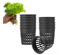 Lot de 12 pots ronds en plastique pour plantes hydroponiques - Se fixent facilement sur les étagères, les rebords de fenêtre ou dans les serres