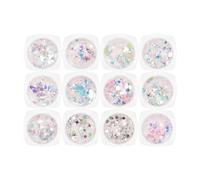 Lot de 12 poudres réfléchissantes pour décoration d'ongles