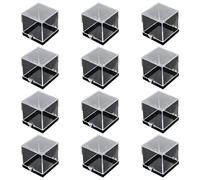 Lot de 12 présentoirs pratiques à base noire pour roches et minéraux pour collectionneurs et éducateurs