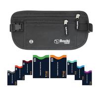 Lot de 12 Protection Carte Bleue sans Contact avec Système de Code Couleur, RFID Etui Carte Bancaire Anti Piratage (Black Money Belt + RFID Sleeves Navy Blue (6 Credit Card + 2 Passport))