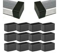 Lot de 12 protections rectangulaires en caoutchouc pour pieds de meubles et chaises - Pour protéger les sols des rayures et du bruit - Diamètre intérieur rectangulaire en PVC (30 x 40 mm)