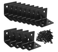 Lot de 12 raccords d'angle - Noir - 31 x 31 x 38 mm - Équerre de plaque perforée 90 ° - Connecteur d'angle en bois - Équerre de montage - Équerre de montage - En métal - Pour montage d'angle, support