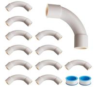 Lot de 12 raccords de conduit en PVC avec 2 rouleaux de ruban d'étanchéité anti-fuite pour un usage domestique avec conduit flexible métallique ou non métallique
