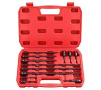 Lot de 12 rallonges de clé à douille avec adaptateurs de 1/4", 3/8", 1/2" et douilles pour conversion de tige hexagonale à douille carrée, roulement à billes à ressort, amateurs de bricolage et