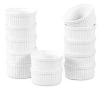 Lot de 12 Ramequin en Porcelaine - HOMBENE - Moule à Soufflé - Crème Brulée Muffin Bol - 7cm Petit Terrines