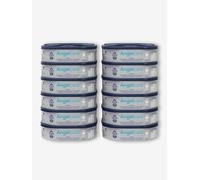 Lot de 12 recharge pour poubelle à couches Dress up bleu et blanc TU