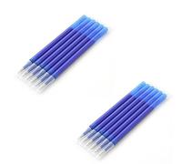 Lot de 12 recharges bleues compatibles friction pour stylo gel effaçable couleur bleu pointe 0,7. bâton d'écriture à l'école, sur tissu et cuir thermo-effaçable