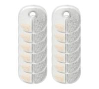 Lot de 12 recharges de filtre à eau pour chat - Cartouches de filtration au carbone activées à triple couche - Pour l'intérieur et la maison - Bol en acier inoxydable