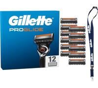 Lot De 12 Recharges De Rasoir Pour Hommes Proglide,Authentiques,Cartouche A 5 Lames Ultra-Affutées, Nouvelle Lubrification,Bande Lubrifiante X2, Rasage Du Visage Flexible, Avec Un Porte-Clés[Z1083]