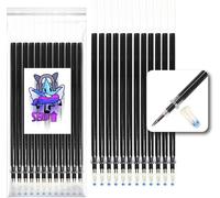 Lot De 12 Recharges Xxl Pour Stylo Gel Effaçable Également Compatible Avec Les Liens Couleur Noire Pointe 0,5. Bullet Bâton Pour Écriture,Sur Tissu Et Cuir Thermo-Effaçable