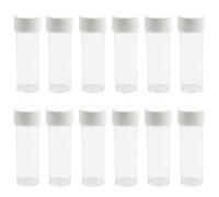 Lot de 12 récipients en plastique avec couvercles à vis - Tubes à essai - Fioles - Échantillons
