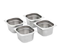 Lot de 12 récipients gastronorm GN 1/6 100 mm en acier inoxydable empilables pour buffet, comptoir de maintien au chaud, Bain-Marie, Chafingdish, cantine, gastronomie, cuisine, restaurant