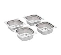 Lot de 12 récipients gastronorm GN 1/6 65 mm en acier inoxydable 176 x 162 x 65 mm Volume 1 l empilable pour Bain-Marie Chafing-Dish Buffet Catering cantine comptoir de maintien au chaud