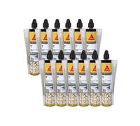 Lot de 12 résines de scellement chimique rapide SIKA Anchorfix-1 Plus - Ton pierre - 300ml