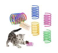 Lot de 12 ressorts en spirale pour chat - Jouet créatif pour tuer le temps et garder la forme - Jouet interactif robuste en plastique lourd - Ressorts colorés pour taper, mordre et chasse