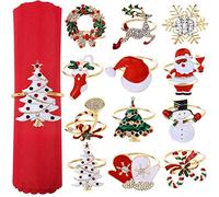 Lot De 12 Rond De Serviette De Table Noel Anneaux De Serviettes De Table Pour Décoration De Table Pour Noël à Manger Ronds De