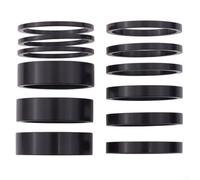 Lot de 12 rondelles d'espacement de tige en alliage d'aluminium pour casque de vélo 5/10/3/2 mm pour tubes de fourche de 28 à 6 mm et fourches avant