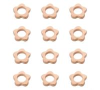 Lot de 12 ronds de serviette en bois massif en forme d'étoile pour fête de mariage, hôtel, salle à manger, accessoires de décoration de table minimalistes en bois gris pour réunions festives