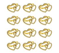 Lot de 12 ronds de serviette en forme de cœur pour Saint-Valentin, mariage, banquet, fête d'anniversaire, Thanksgiving, décoration de table