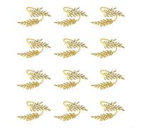 Lot de 12 ronds de serviette en métal au look élégant fait à la main, parfaits pour les réceptions de mariage, les fêtes d'anniversaire et les présentoirs de salle à manger (doré)
