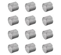 Lot de 12 ronds de serviette en métal pour décoration de table d'hôtel et de restaurant Motif grille creuse en or et argent, construction en fer (argenté)